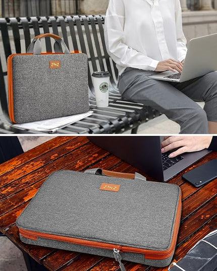 ZINZ Slim Expandable Laptop Case 15.6 Inch Sleeve Upgraded Protective Durable Recycled Carrying Case Compatible with MacBook 15" & 16" and Most 15" 15.6" 16" Notebook,D01G02