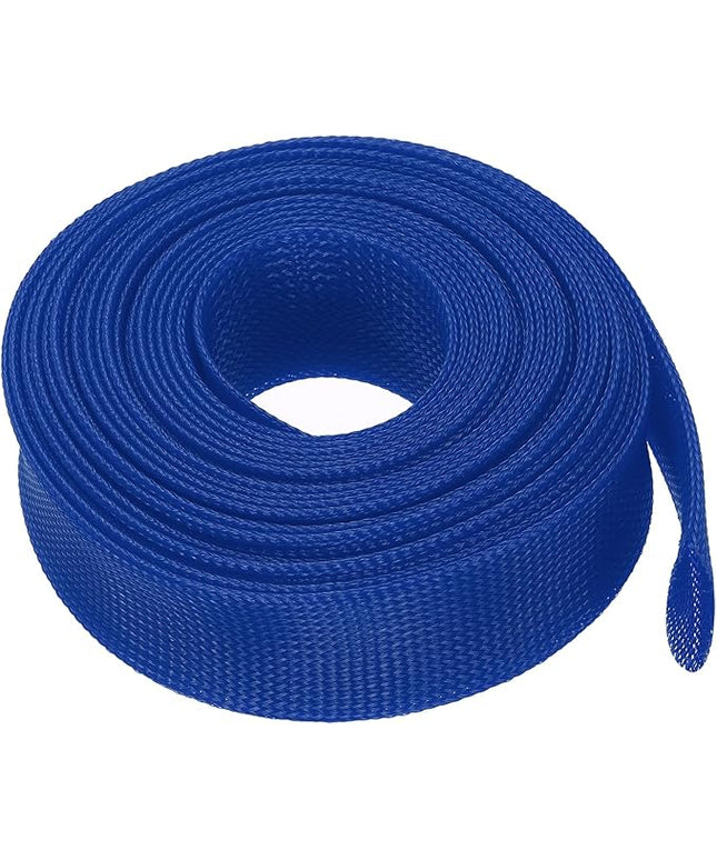 uxcell Expandable Sleeving, 1 1/2-inch 25ft Cable Sleeve, Blue