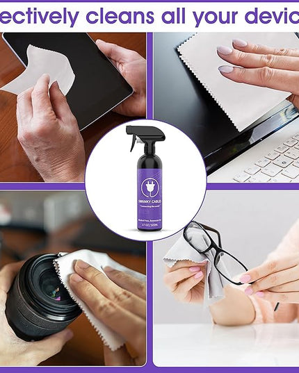 Swanky Screen Cleaner Kit: 6-Pack Microfiber Cloths & Electronic Cleaner Spray for TV, iPad, iPhone, Monitor & Laptop (17 Oz)