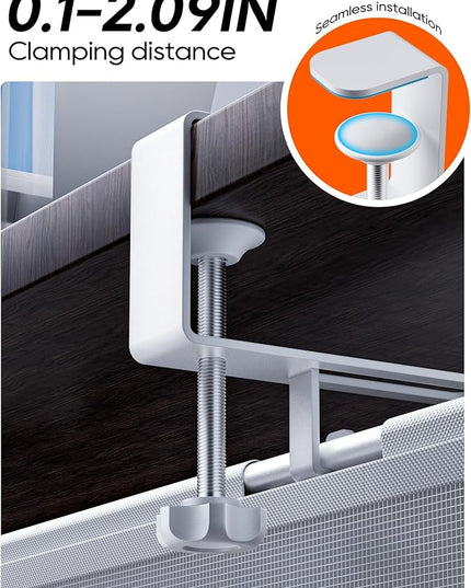 Under Desk Cable Management Tray No Drill, Cable Ties Included, Eco-Friendly Canvas Material, Mesh Design for Heat Dissipation, Cable Organizer/Storage for Standing Desk(27inch, White)
