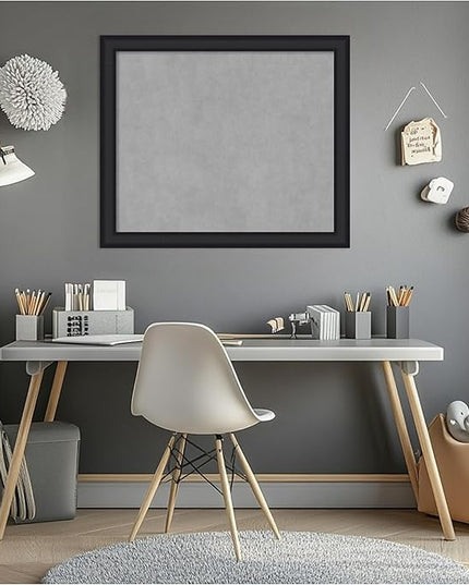 Amanti Art Black Framed Magnetic Board 23x27 Medium Vision Board for use with Magnets, 100% Metal Sheet to Display Items as Office Decor or for Home Organization in mudroom, Kitchen or Kids Room
