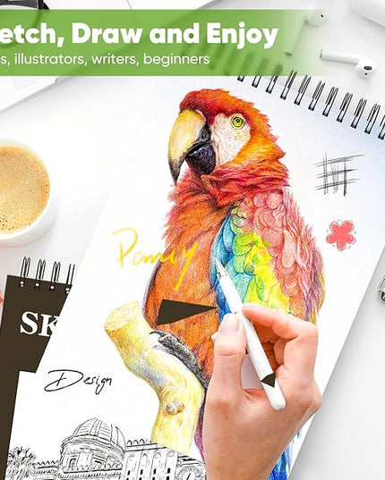 Classroom Must Haves Supplies for Teacher Student, Soucolor 9" x 12" Sketch Book 100 Sheets, Back to School Supplies, Art Sketchbook, Acid Free (68lb/100gsm) Artist Drawing Book Painting Sketching Pad