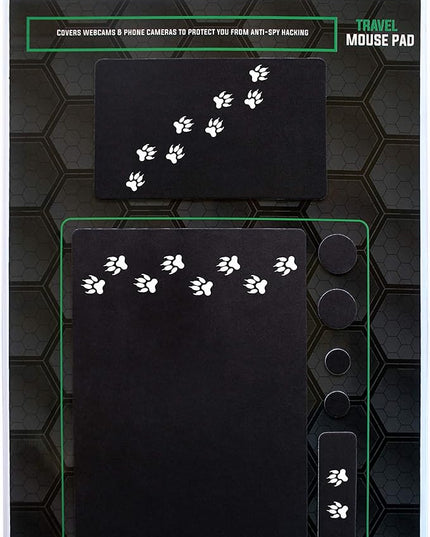Mouse Pad Adhesive Bottom - Sticks to Any Surface - Portable - Webcam Covers and Screen Cleaner Included (Cat Paw)