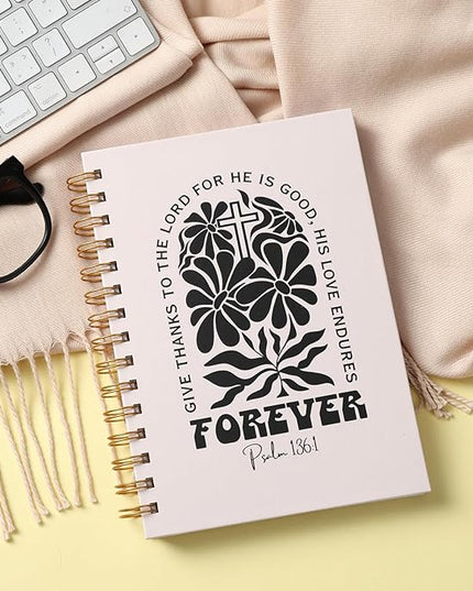 Boho Floral Christian Notebook - Christian Gifts for Women, Bible Verse Spiral Notebooks for Church Note Taking, Bible Study Journal School Office Stationery Supplies 5.5x8.3 Inches