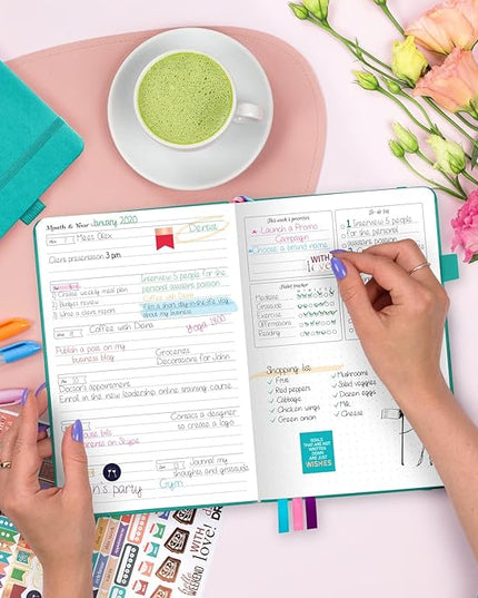 GoGirl Planner and Organizer for Women – A5 Size Weekly Planner, Goals Journal & Agenda to Improve Time Management, Productivity & Live Happier. Undated – Start Anytime, Lasts 1 Year – Turquoise