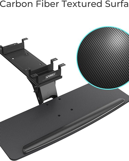 EUREKA ERGONOMIC Height Adjustable Mouse & Keyboard Tray Under Desk, 28x10'' Large Slide Out Swivel Tilt Computer Keyboard Drawer with Mouse Pad for Gaming Home Office Desk, Dual Mount