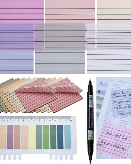800Pcs Transparent Sticky Notes, 3"x3" Clear Sticky Notes with Lined, Waterproof Translucent Sticky Note Pads for Books Annotation, Clear Post it Notes for Bible Study, School, Office