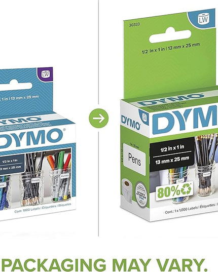 DYMO Authentic LW Extra-Small Multi-Purpose Labels DYMO Labels for LabelWriter Printers White 1/2" x 1" 1 Roll of 1000