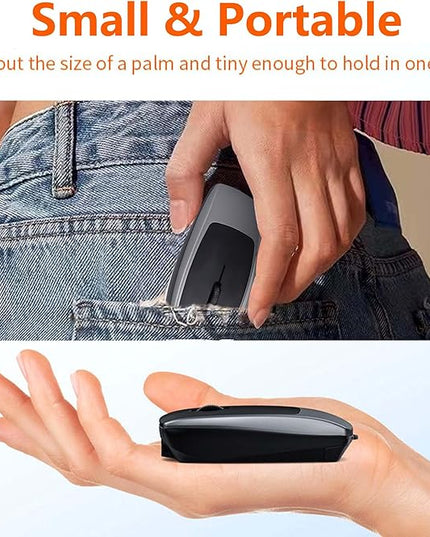 Wireless Mini Bluetooth Mouse with Card Reader (Up to 2TB),Portable Compact Silent Rechargeable Small Finger Optical Travel Mouse for PC/Laptop/Tablet/Smartphone, Students Kids Girl Boy Gift（Grey）