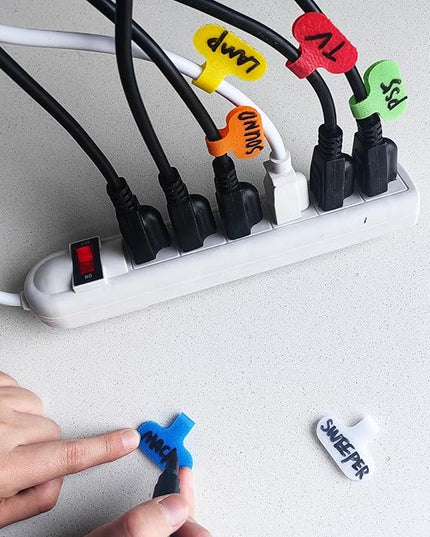 Cable Labels, for Organizing Wires and Identification, Multicolored Handwriting Cable Tags,Cable Tags and Wire Tags for Cable Management and Identification (Oval / 16 Pcs/Multicolor)