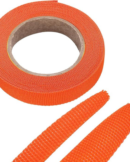 MECCANIXITY Braided Cable Sleeves Heat Shrinkable Fabric Sleeving, 3/8" 16ft Orange 2:1 Ratio Heat Shrinkable Cord Protector for Harness Cable, Network Cable Protection, Cable Management