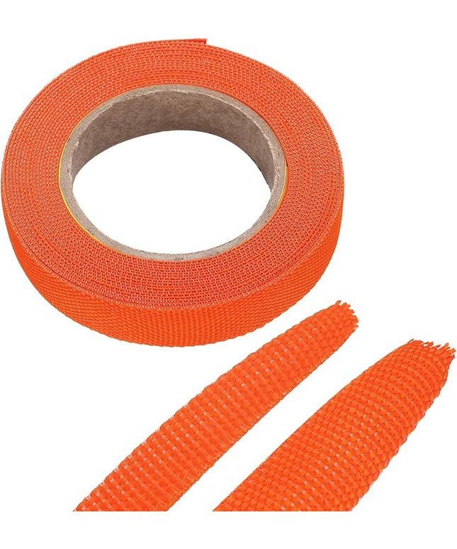 MECCANIXITY Braided Cable Sleeves Heat Shrinkable Fabric Sleeving, 3/8" 16ft Orange 2:1 Ratio Heat Shrinkable Cord Protector for Harness Cable, Network Cable Protection, Cable Management