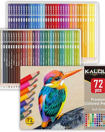 KALOUR 72 Count Colored Pencils for Adult Coloring Books, Soft Core,Ideal for Drawing Blending Shading,Color Pencils Set Gift for Adults Kids Beginners