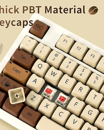 XVX Cute Cat Keycaps, Thick PBT Keycap Mao Profile, 141 Keys Keyboard Keycaps, Dye-Sublimation Keycap Set Compatible with 60% 75% 96% 100% Cherry Gateron MX Switches Mechanical Gaming Keyboard