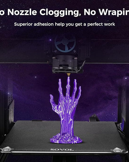 Sovol Silk PLA Filament with Blue Glitter 1kg 1.75mm, Color Changeable 3D Printer Filament 2.2lbs, Chameleon Shiny PLA Material +/-0.03mm, Shimmering 3D Printing Filament, Nebula Purple