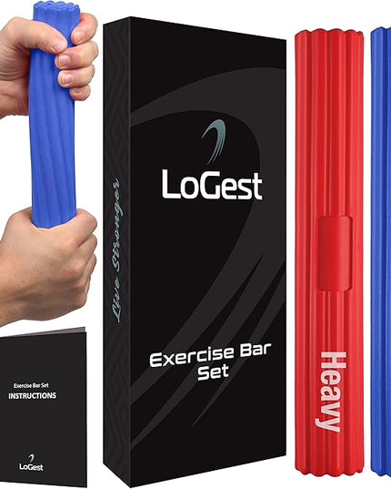 Logest Twist Hand Exerciser Bars for Physical Therapy - Relieves Tendonitis Pain & Improve Grip Strength - Tennis Elbow, Golfer's Elbow, Tendonitis, Wrist, Forearms Pain Relief Hand Therapy Bar