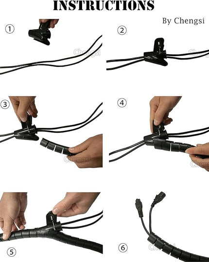 Cable Organizer Coiled Tube Sleeve Cable Cable Management Sleeve (Silver Length59inches Diameter1.1inches)