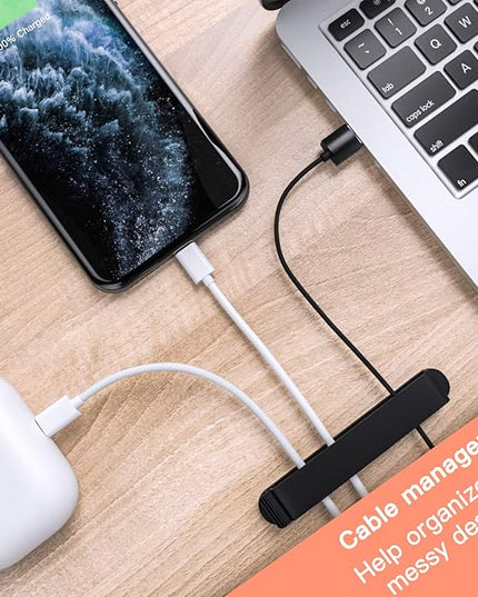 pzoz Cable Clips, 3 Pack Cord Organizer Charger Cable Management for Organizing Home Office Desk Phone Car Wire, Self Adhesive Cord Holders (Black)