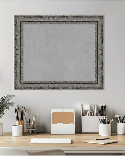 Amanti Art Black Framed Magnetic Board 20x24 Small Vision Board for use with Magnets, 100% Metal Sheet to Display Items as Office Decor or for Home Organization in mudroom, Kitchen or Kids Room