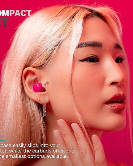 JLab Go Air Pop+ True Wireless Earbuds, in Ear Headphones, Bluetooth Earphones, 35H Playtime Ear Buds, Bluetooth Earbuds with Microphone, USB-C Charging Case, Dual Connect, EQ3 Sound, Dark Pink
