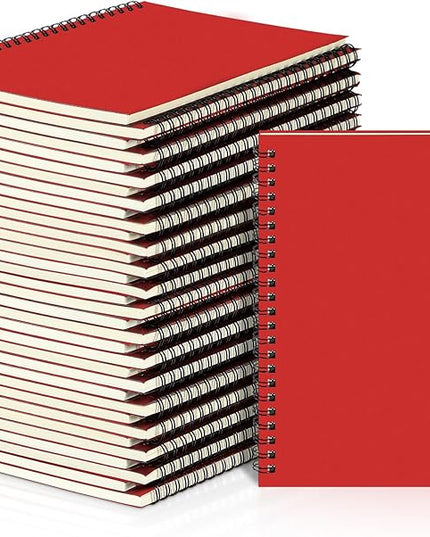 Yahenda Spiral Notebook Bulk A5 Journal Lined 8.3'' x 5.5'' Writing Composition Paper Small Notepad Subject Notebook for Students Office Business Back to School Supplies(Red,36 Pcs)