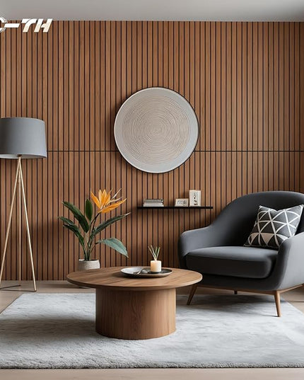 TO-TH Wood-Look Sound Panels, 4 Pack 47.2” x 23.6” Soundproof Wall Panels, Decorative Acoustic Panels,Wood Panels for Wall for Home, Office, Basement, Cherry with Mitered Edges