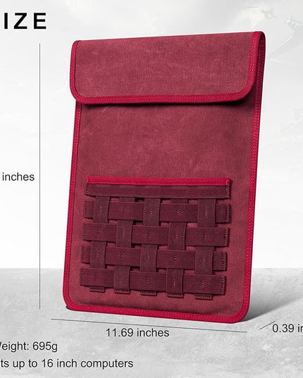 Gexmil Laptop Sleeve 16 inch, 15-15.6 Inch Laptop Cover Compatible with MacBook Pro 16 M4 M3 M2 M1, HP Acer Dell Lenovo ASUS Notebook, Computer Sleeve Bag with Pocket, Red