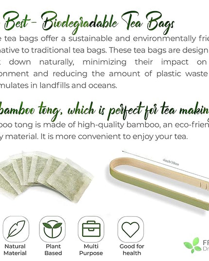 FreshDrinkUS, Premium 120 Lemon Balm Leaf Tea Bags, 100% Natural & Pure from Lemon Balm Leaves. Loose Leaf Herbal Te. No Sugar, No Caffeine, No Gluten, Vegan.