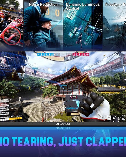 SANSUI Gaming Monitor, 24.5" 300hz 240hz FHD 1080P 1ms FPS PC Monitor Gaming, HDR, FreeSync, DisplayPort x2 HDMI x2, Fast IPS, 120% sRGB, Audio Jack, VESA Support, Desktop Compatible(ES-G25X1 PRO)