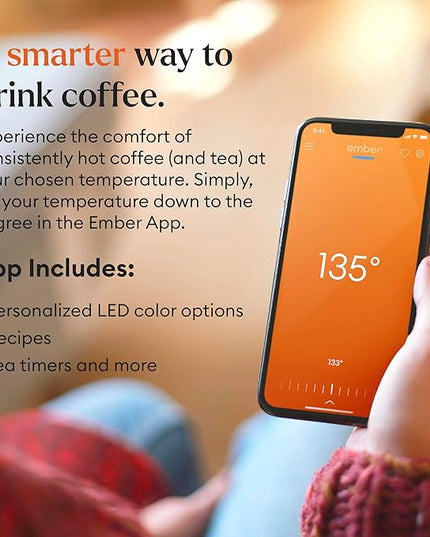 Ember Temperature Control Smart Mug 2, 10 Oz, App-Controlled Heated Coffee Mug with 80 Min Battery Life and Improved Design, Stainless Steel