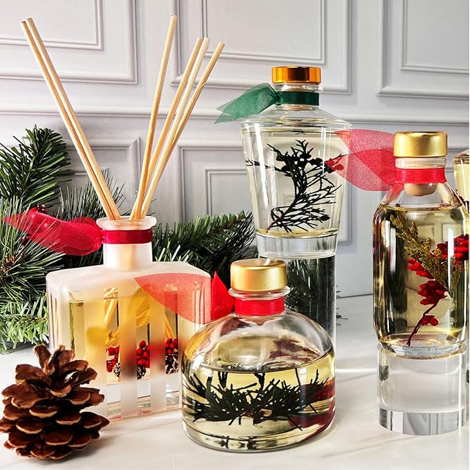 LOVSPA Reed Diffuser Set, Birchwood Pine Scented Oil Diffuser with Sticks, Home Fragrance Accessories for Bathroom Shelf Decor, Aroma Diffusers for Home or Office Desk, USA Made