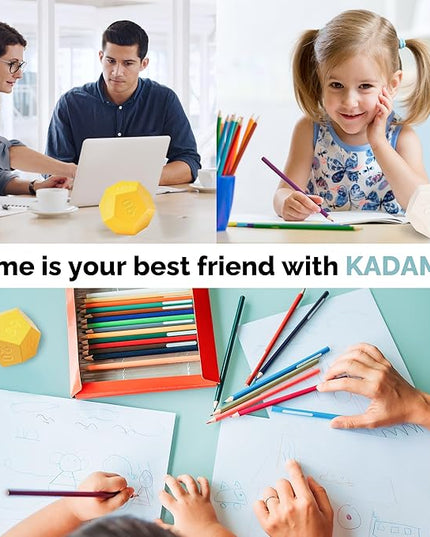KADAMS Pomodoro Cube Timer Productivity-11 Preset Countdowns, Flip-to-Start Gravity Activation - Sound Vibrate Mute Rechargeable - Ideal for ADHD Kid Kitchen Classroom Cook Study Exercise - Yellow