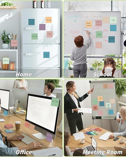 60 Pack Vintage Sticky Notes 3x3 12 Retro Colors Posted Note Adhesive Paper Memo Pads 56 Sheets/Pad Self-Stick Note Bulk Easy to Stick for Back to School Teacher Student, Office Supplies