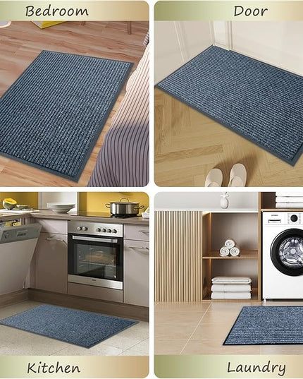 Front Door Mat,2'x6'Indoor Outdoor Door Mat,Heavy Duty Durable Welcome,Commercial Floor Mats Inside Outside Entrance, Waterproof All-Season, All-Weather Non Slip Backing Doormat for Entryway,Dark Gray