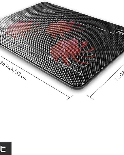 Havit HV-F2056 15.6-17 Inch Laptop Cooler Cooling Pad - Slim Portable USB Powered (3 Fans) (Black+Red)