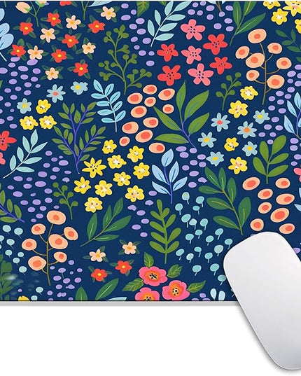 Square Mouse Pad Flowers,Personalized Premium-Textured Custom Mouse Mat Design,Washable Mousepad Lycra Cloth,Non-Slip Rubber Base Computer Mouse Pads for Wireless Mouse