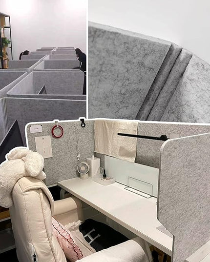 Desk Dividers Desk Panel Desktop Privacy Panel, 24" 32" 40" Freestanding Stand Up 3 Panels Privacy Acoustic Panel, Sound Absorbing Acoustic Desk Divider For Remote Office ( Size : 60cm(23.6in) )