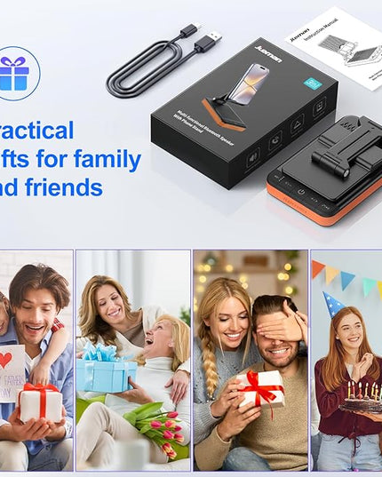 JTEMAN Bluetooth Speaker Phone Stand with Charging Function,Portable Foldable Slim Stand,Birthday Gifts for Men and Women Tech Gadgets