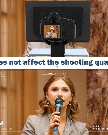 i2/12-inch All-Metal teleprompter, Lift The teleprompter and Remote Control, Using Tempered Optical Glass, Compatible with a Variety of Devices for a Variety of scenarios.
