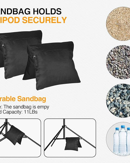 Backdrop Stand, 10x7ft(WxH) Photo Background Stand Adjustable Support Kit with 2 Crossbars, 8 Backdrop Clamps, 2 Sandbags and Carrying Bag for Parties Photography Wedding Decoration