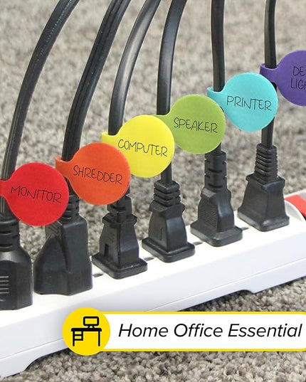 Cable Labels - Wrap-It Storage - Circles, Multi-Color (36-Pack) - Color Coded Labels for Organizing, Wire Tags Write on Surface for Labels for Charging Cords and Electronics