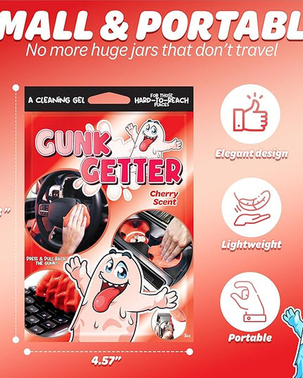 Cleaning Gel for Those Hard to Reach Places, Automotive Cup Holder Electronic Keyboard Office, Slime Gel Cleaner Dust Crumb Removal (Cherry, 12 Pack)