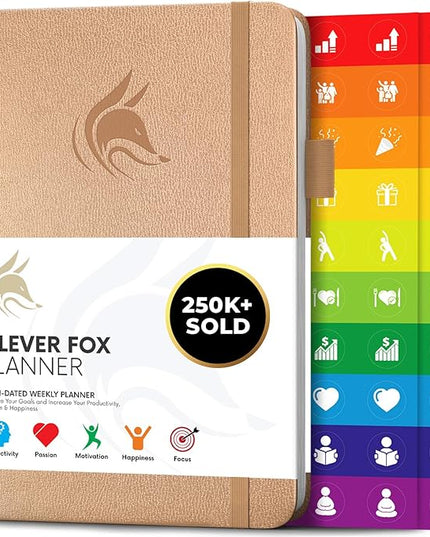 Clever Fox Planner – Undated Weekly & Monthly Planner for Productivity, Time Management & Goals – Organizer Journal – A5 (Pearl)