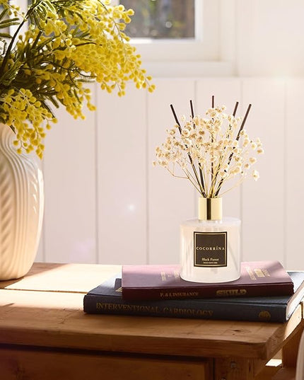 Cocorrína Reed Diffuser Sets, 6.7 fl oz. Black Forest Diffuser with Sticks Home Fragrance Reed Diffuser for Bathroom Shelf Decor