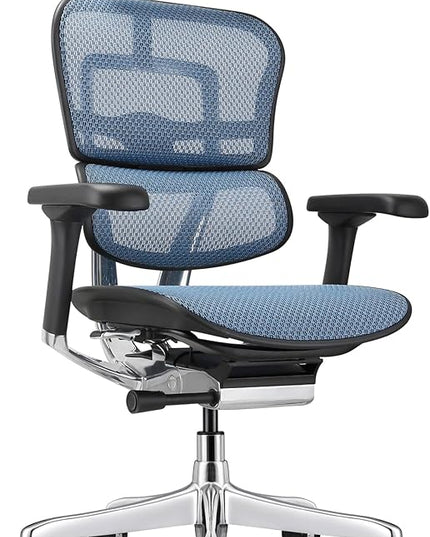 Ergohuman Eurotech ME7ERG GEN2 High Back Mesh Office Chair with Tilt Tension Control, Tilt Lock, Back Angle, Back Height, Synchro Tilt, Seat Height, Seat Depth, and Arm Height Adjustments, Blue