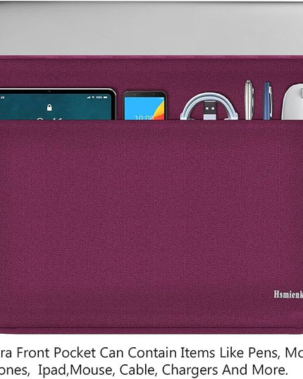 Laptop Case 14 inch, Shockproof Protective Notebook Cover Bag with Accessory Pocket, Carrying Laptop Sleeve Compatible for MacBook HP Lenovo Dell Asus Acer, Rose Red