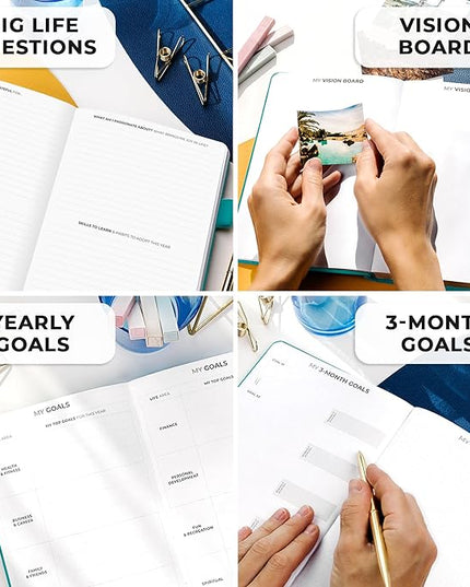 Clever Fox Planner Premium Edition – Undated Luxurious Weekly & Monthly Planner to Increase Productivity and Hit Your Goals – Organizer – Start Anytime, A5, Lasts 1 Year, Aquamarine (Weekly)