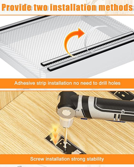 Hisencn Pull Out Cabinet Organizer, Expandable Width 13.9"-22", 21.8" Deep Heavy Duty Slide Out Drawer for Kitchen Cabinets, No Drill Roll Out Shelves with Adhesive Nano Film (White)