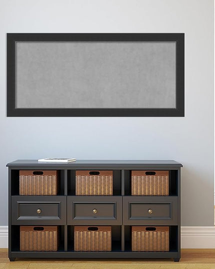 Amanti Art Black Framed Magnetic Board 25x53 Oversize Vision Board for use with Magnets, 100% Metal Sheet to Display Items as Office Decor or for Home Organization in mudroom, Kitchen or Kids Room