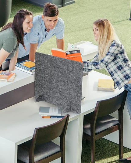 DOLLAR BOSS 2PCS Acoustic Desk Dividers 24" x 20", Soundproof Freestanding Privacy Panels for Table, Noise Reducing Desktop Partition for Office, Home, Classroom, Study Area with 20 Pushpins,Grey